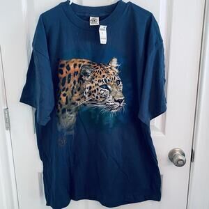 Vintage World Issue Shirt Mens XL Leopard Animal Graphic Tee Natural Wonders 90s